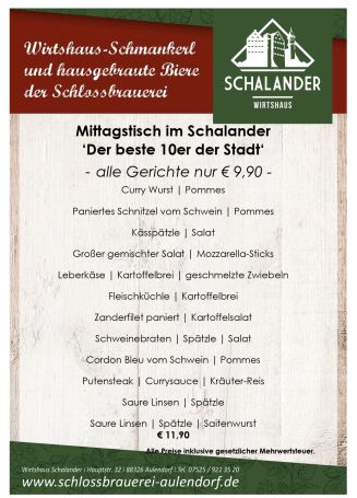 Mittagstisch im Schalander!